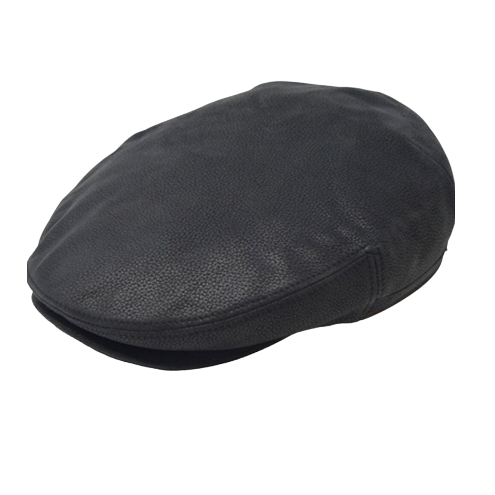 Oily Timber Ivy Style Leather Cap Black Stetson Hat front view
