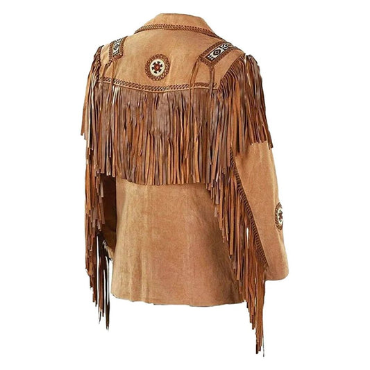 Handmade Suede Fringe Leather Jacket