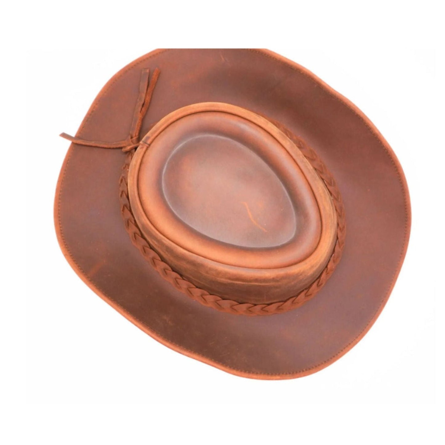 RESISTANCE Premium Full Grain Australian Style Leather Cowboy Hat worn view