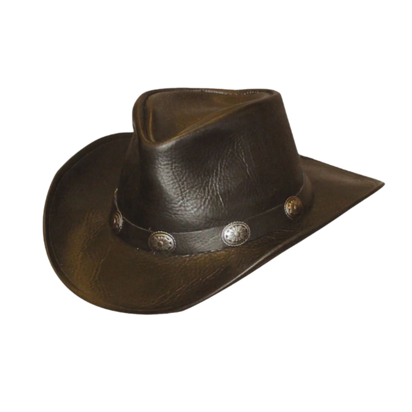 The Walker - Leather Western Hat front view