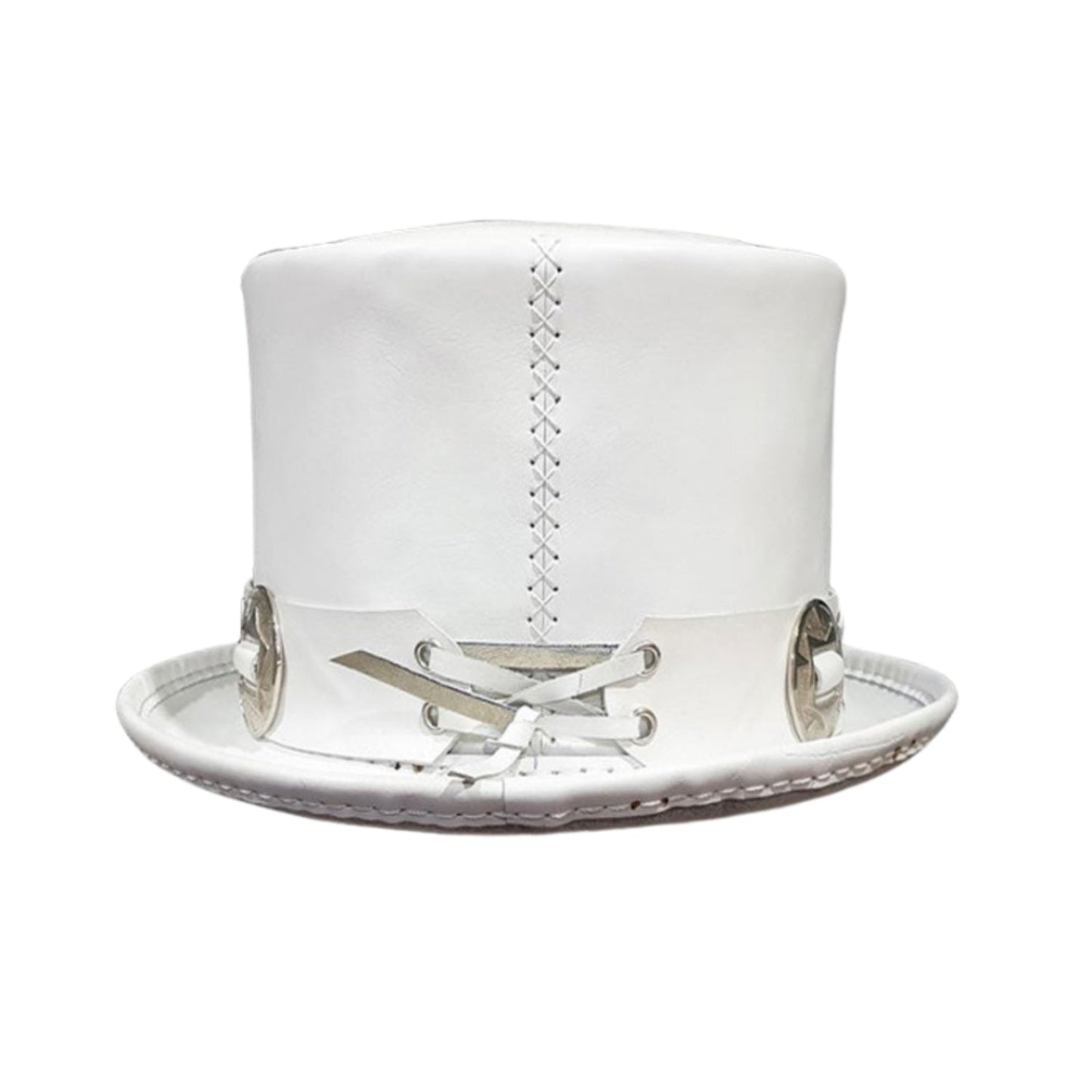 Slash Musician Band White Leather Top Hat side view