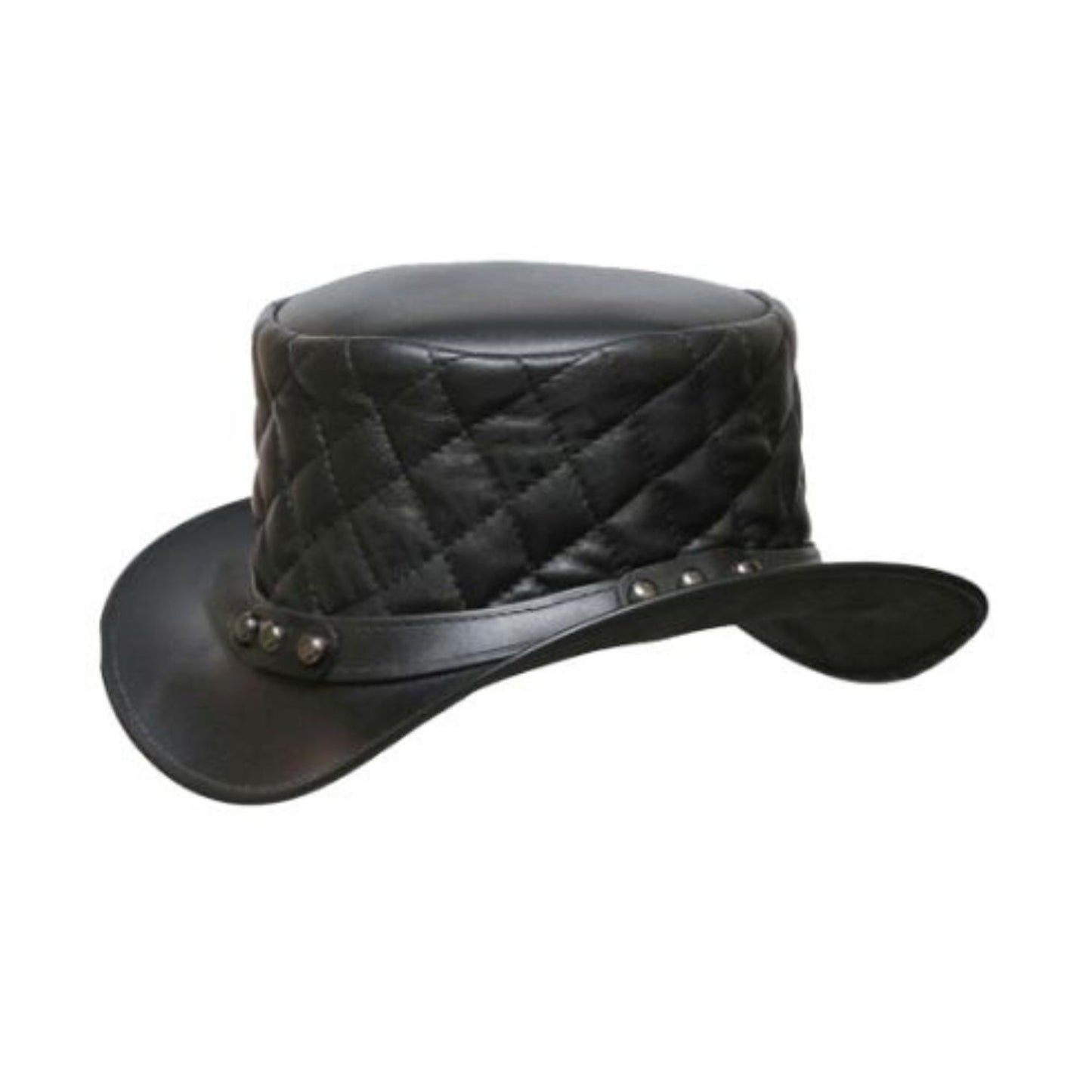 Steampunk Leather Top Hat side view