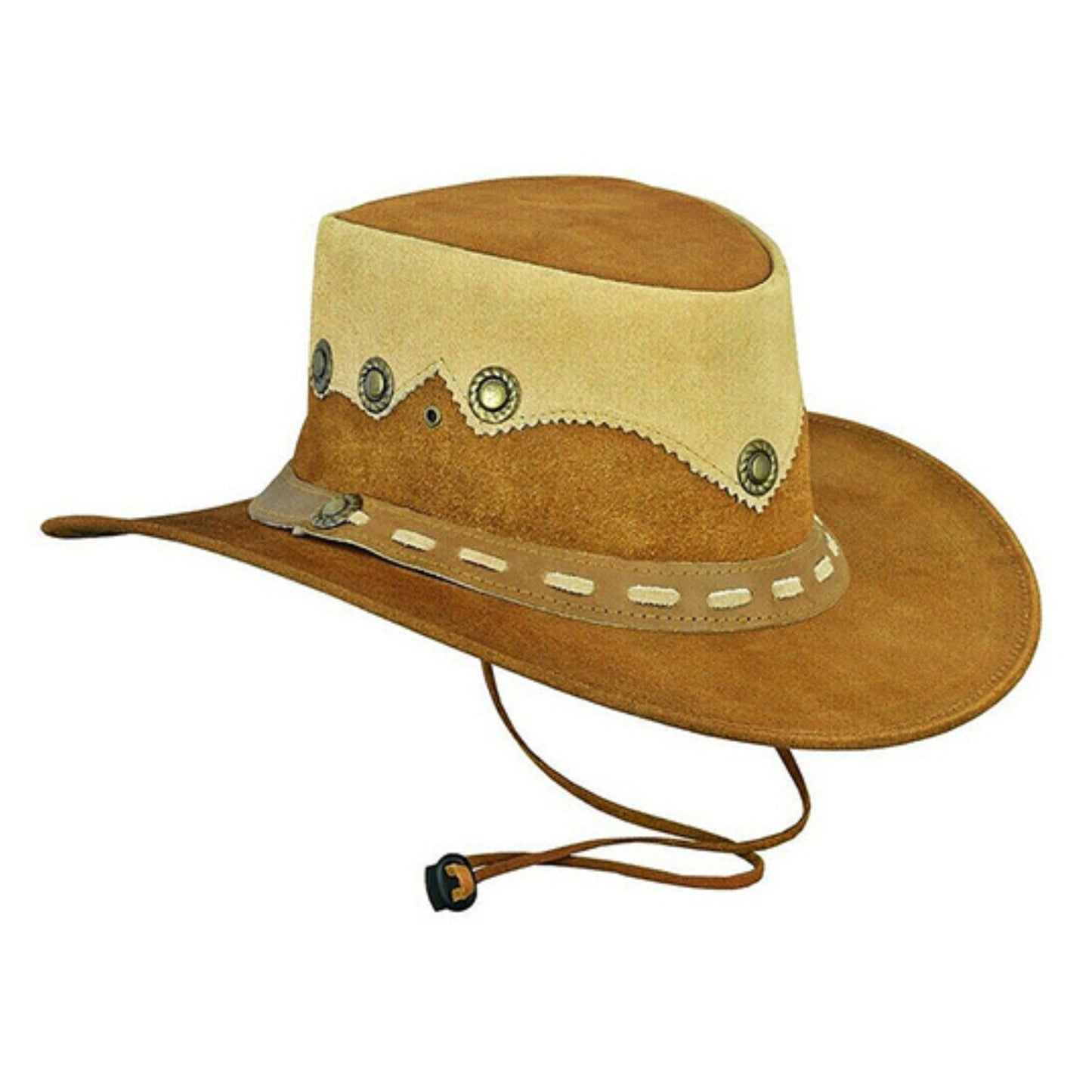 Leather Suede Cowboy Hat back view
