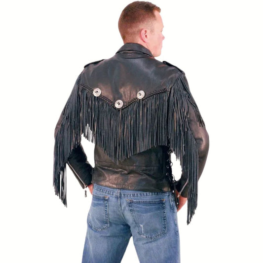 Fringed Leather Motorcycle Jacket
