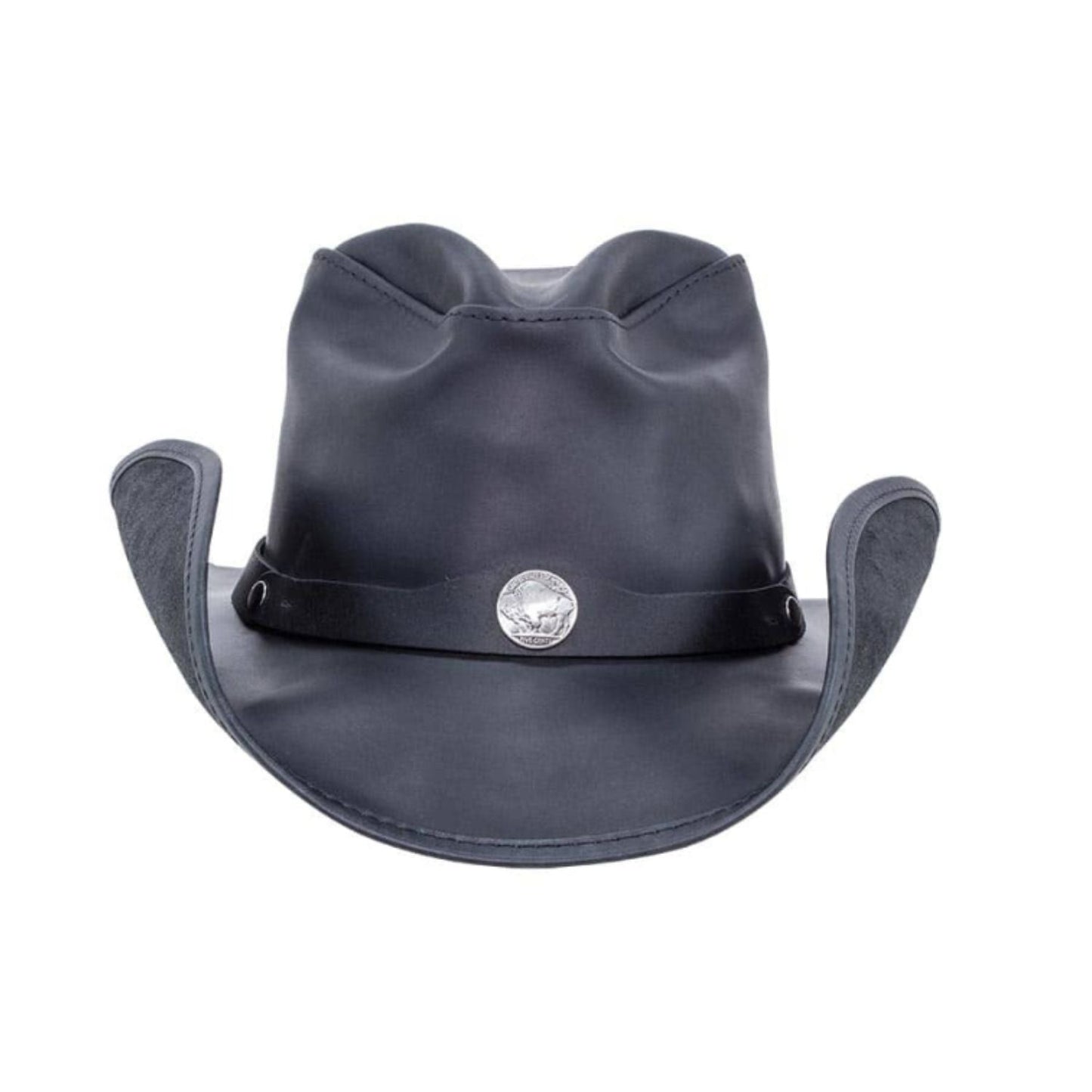 Mens American Leather Cowboy Hat side view