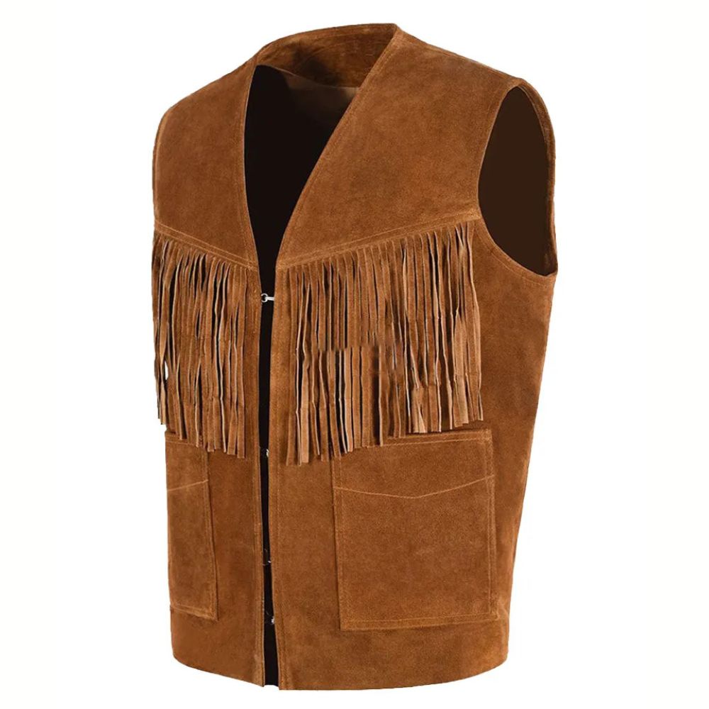 1879 Vintage Suede Fringe Leather Vest