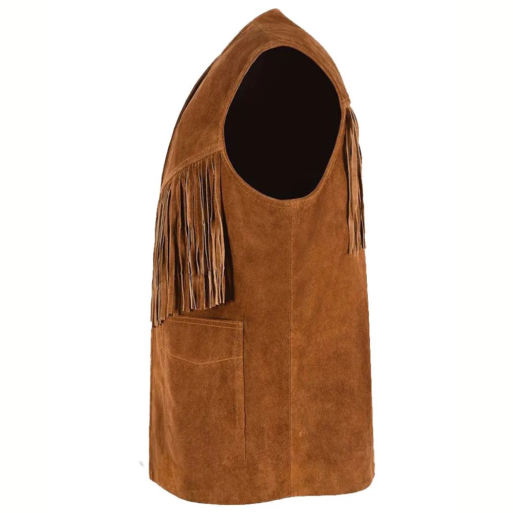1879 Vintage Suede Fringe Leather Vest