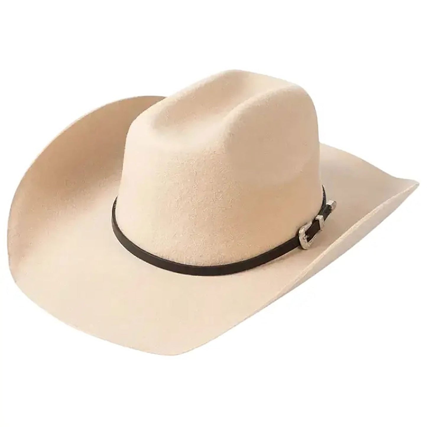 Beige Cowboy Leather Hat