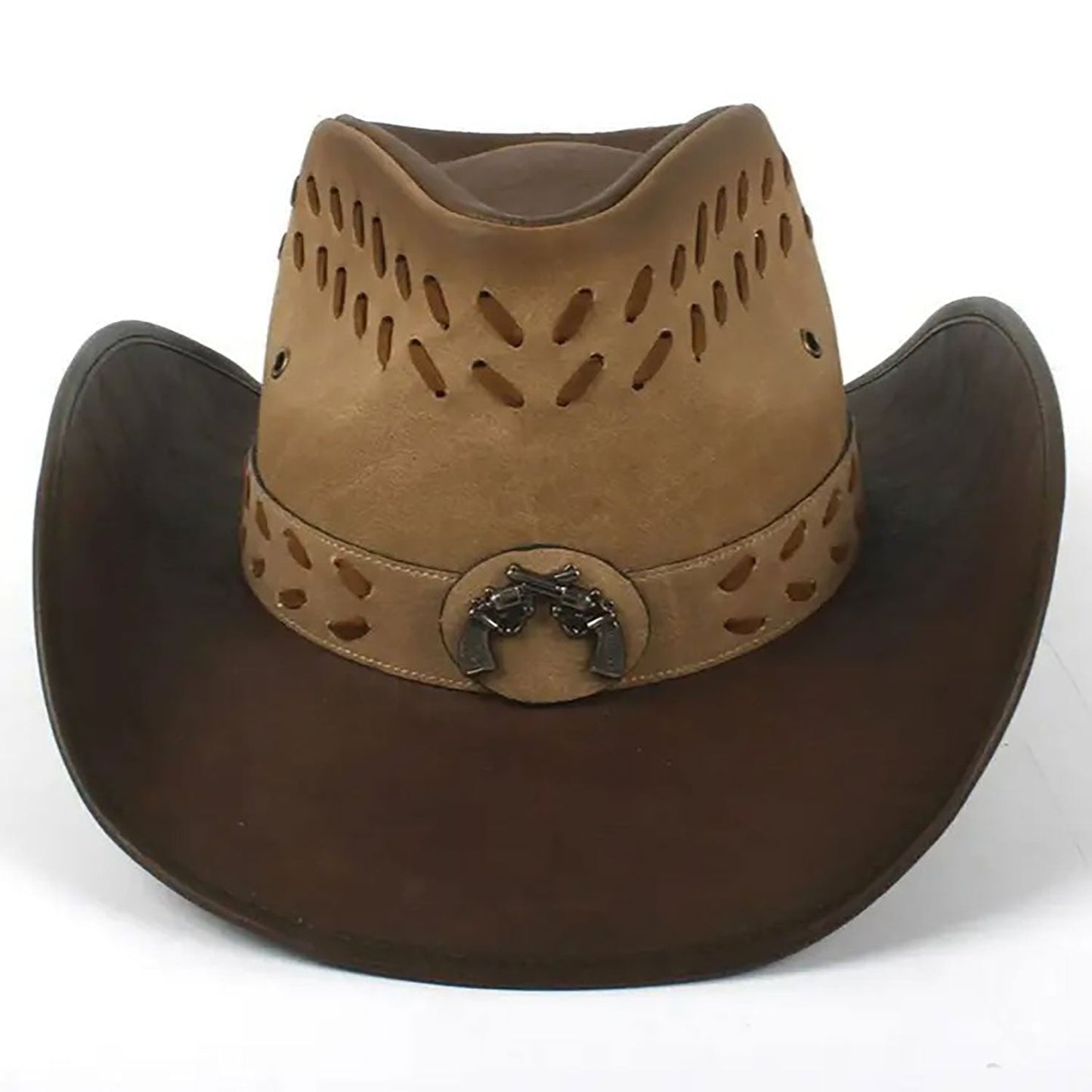 Brown Leather Cowboy Hat