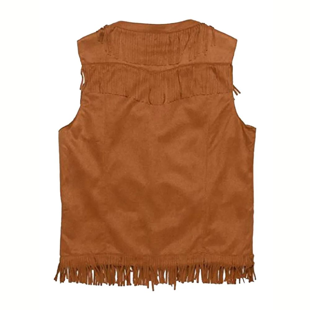 Brown Suede Fringe Cowboy Vest