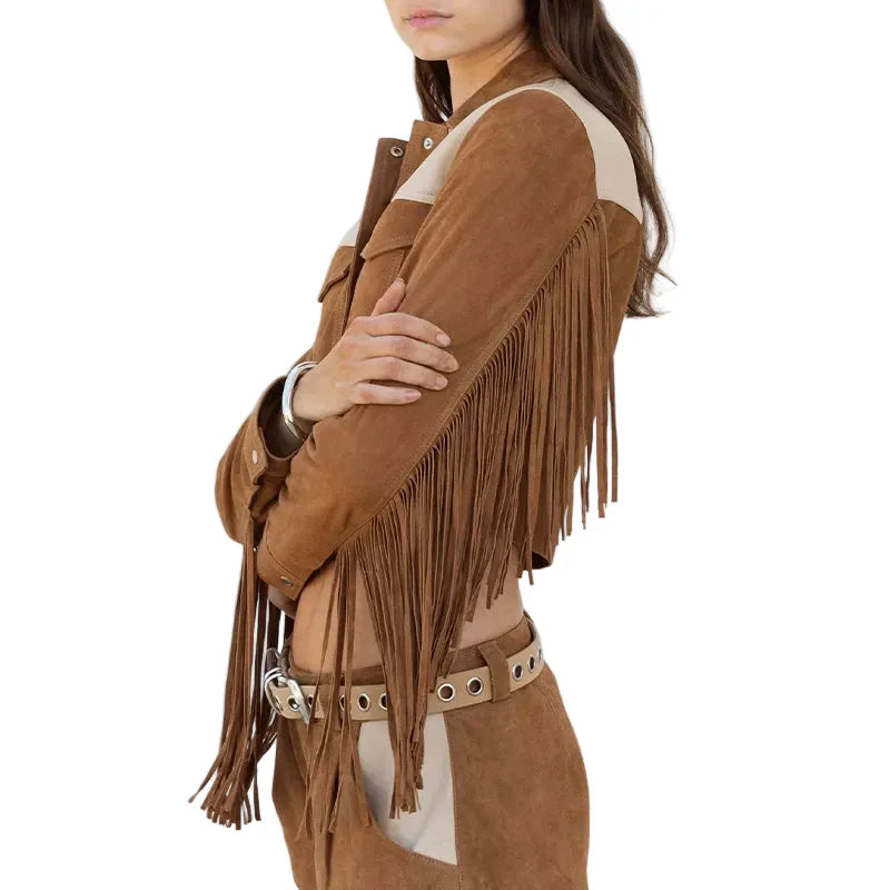 Cropped FRINGE Leather JACKET