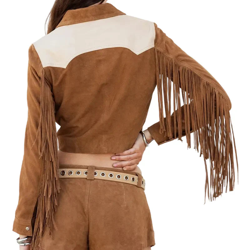 Cropped FRINGE Leather JACKET