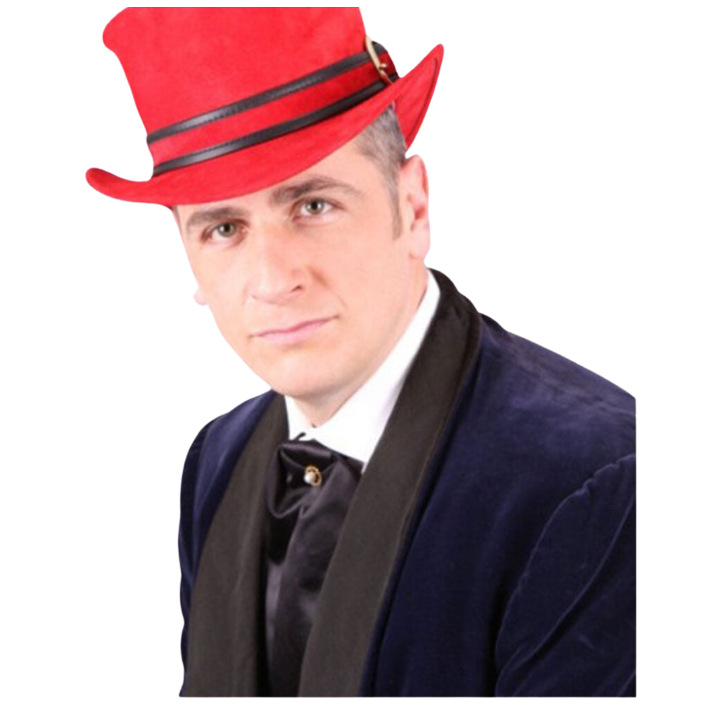 Fashion Style Leather Top Hat front view