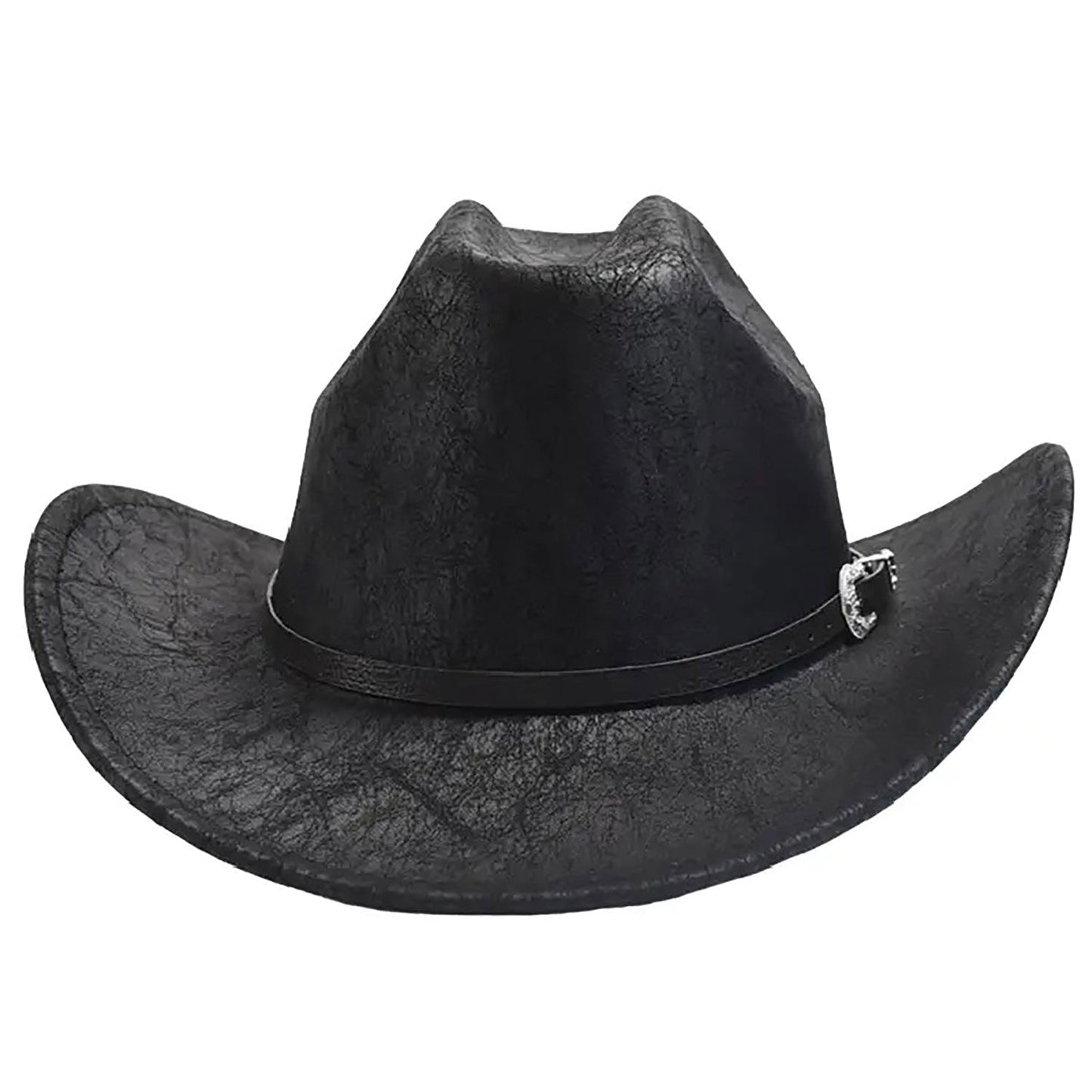 Faux Leather Cowboy Hat