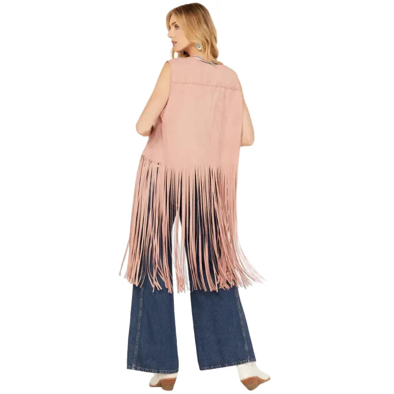Fornia Women’s Fringe Faux Suede Vest