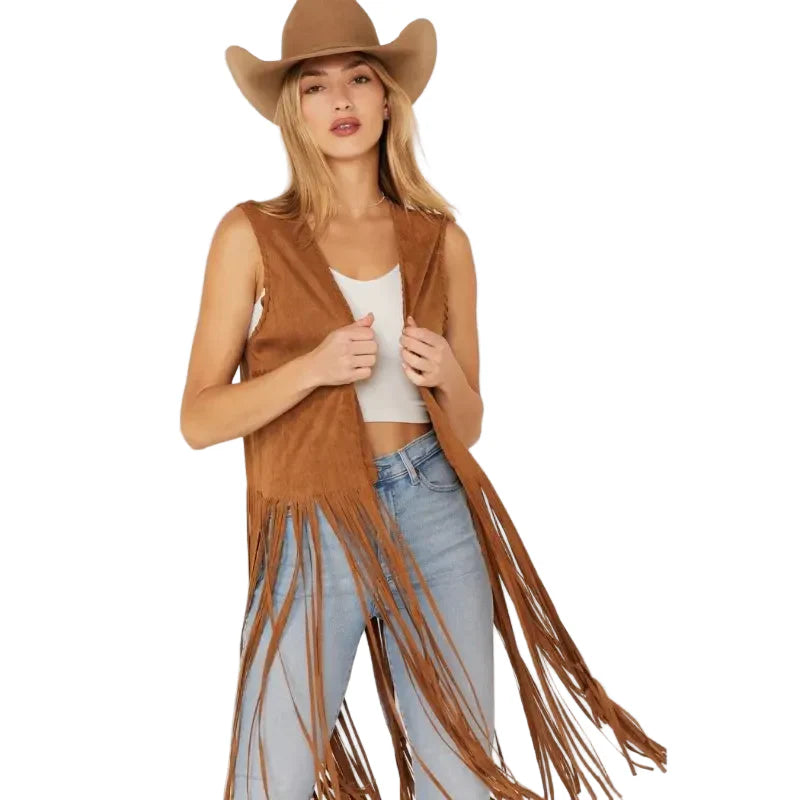 Fornia Women’s Suede Fringe Vest