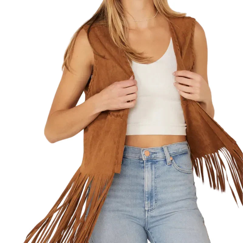 Fornia Women’s Suede Fringe Vest