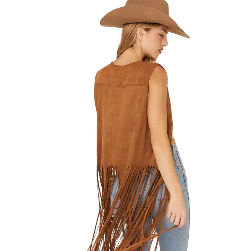 Fornia Women’s Suede Fringe Vest