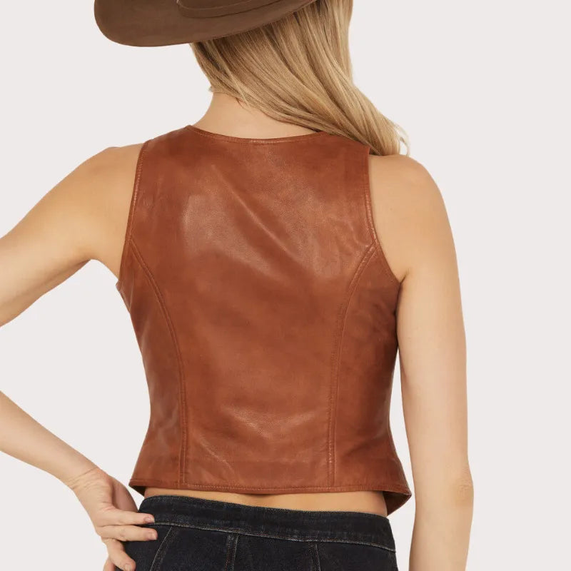 Idyllwind Women’s Fitted Button-Down Leather Vest