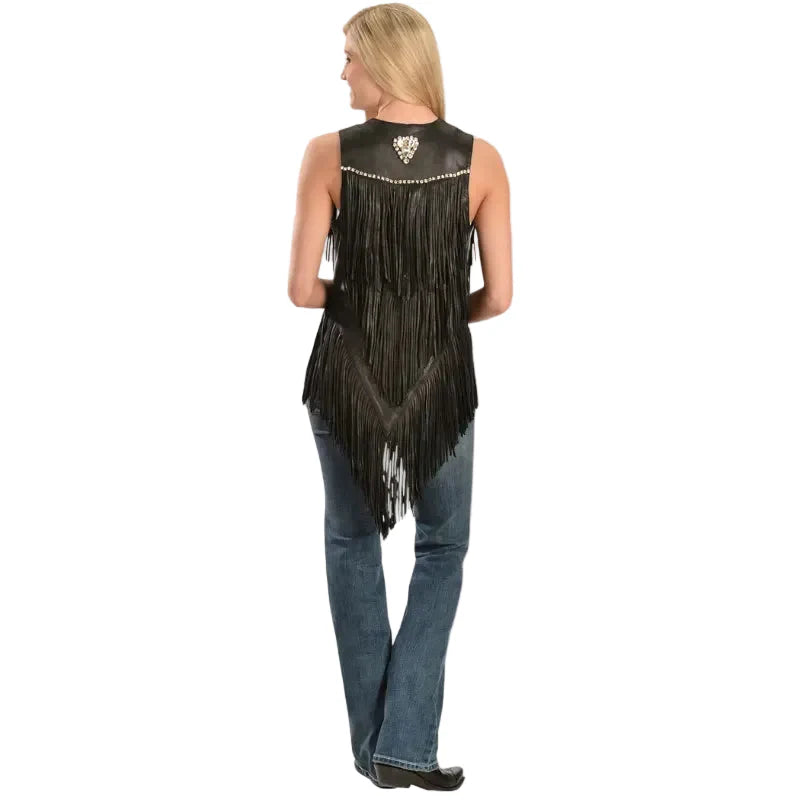 Kobler Leather Women’s Yucaipa Fringe & Rhinestone Leather Vest