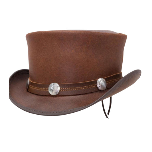 Marlow Plain Top Hat shown from the front, highlighting the crown and brim shape