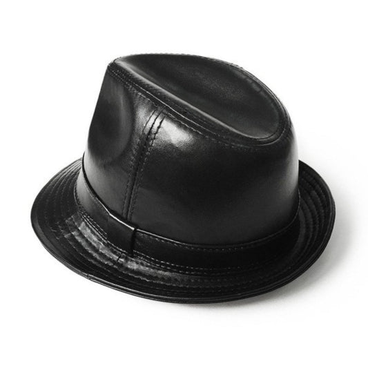 New Black Fedoras Hat shown from the front, highlighting the crown and brim shape