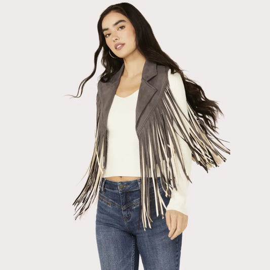 Saints & Hearts Women’s Contrast Fringe Faux Suede Vest