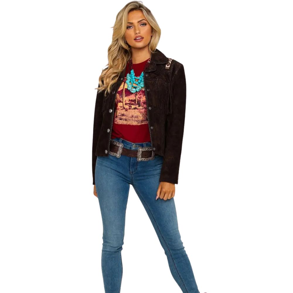 Scully Women’s Boar Suede Beaded Fringe Jacket