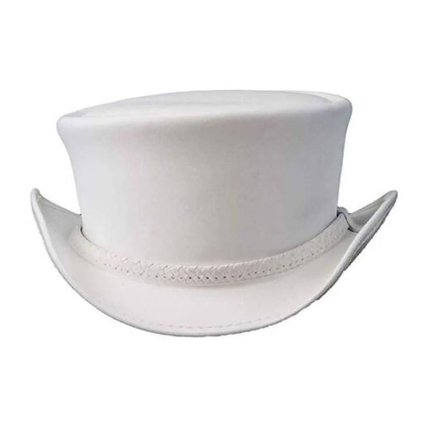 Steampunk white Ghost El Dorado Motorcycle Ban Biker Leather Hat