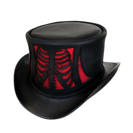 Style Black And Red Contrass Top Hat shown from the front, highlighting the crown and brim shape