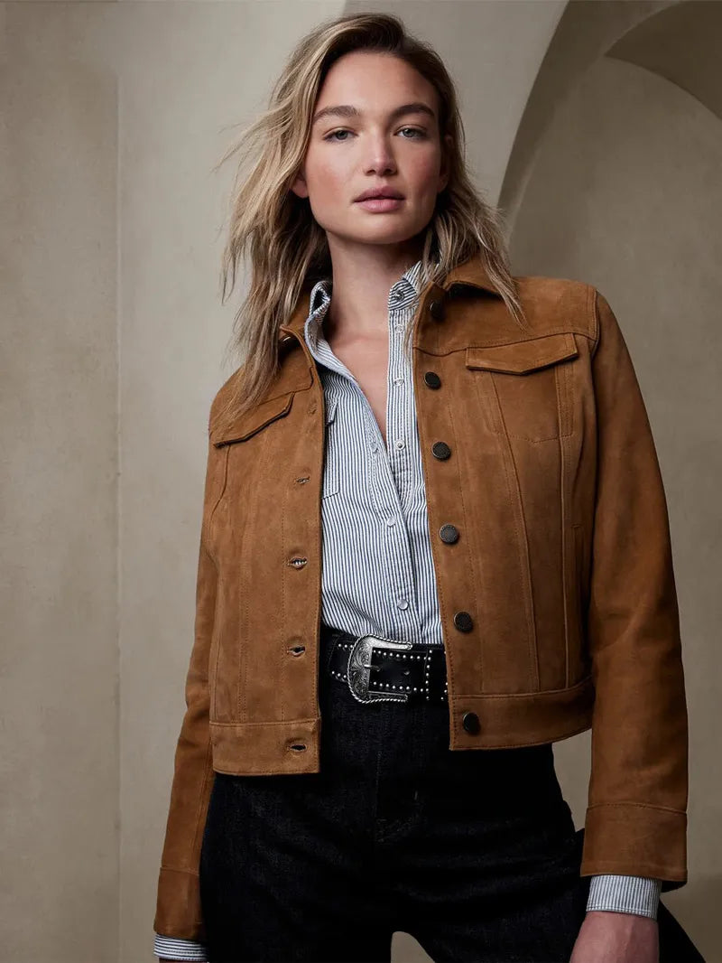 Suede Trucker Jacket for Women