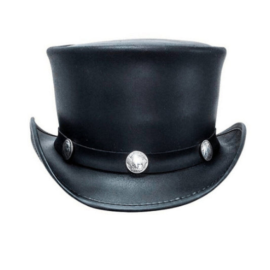 Toppers Hat With Coin Coin Band Hat shown from the front, highlighting the crown and brim shape