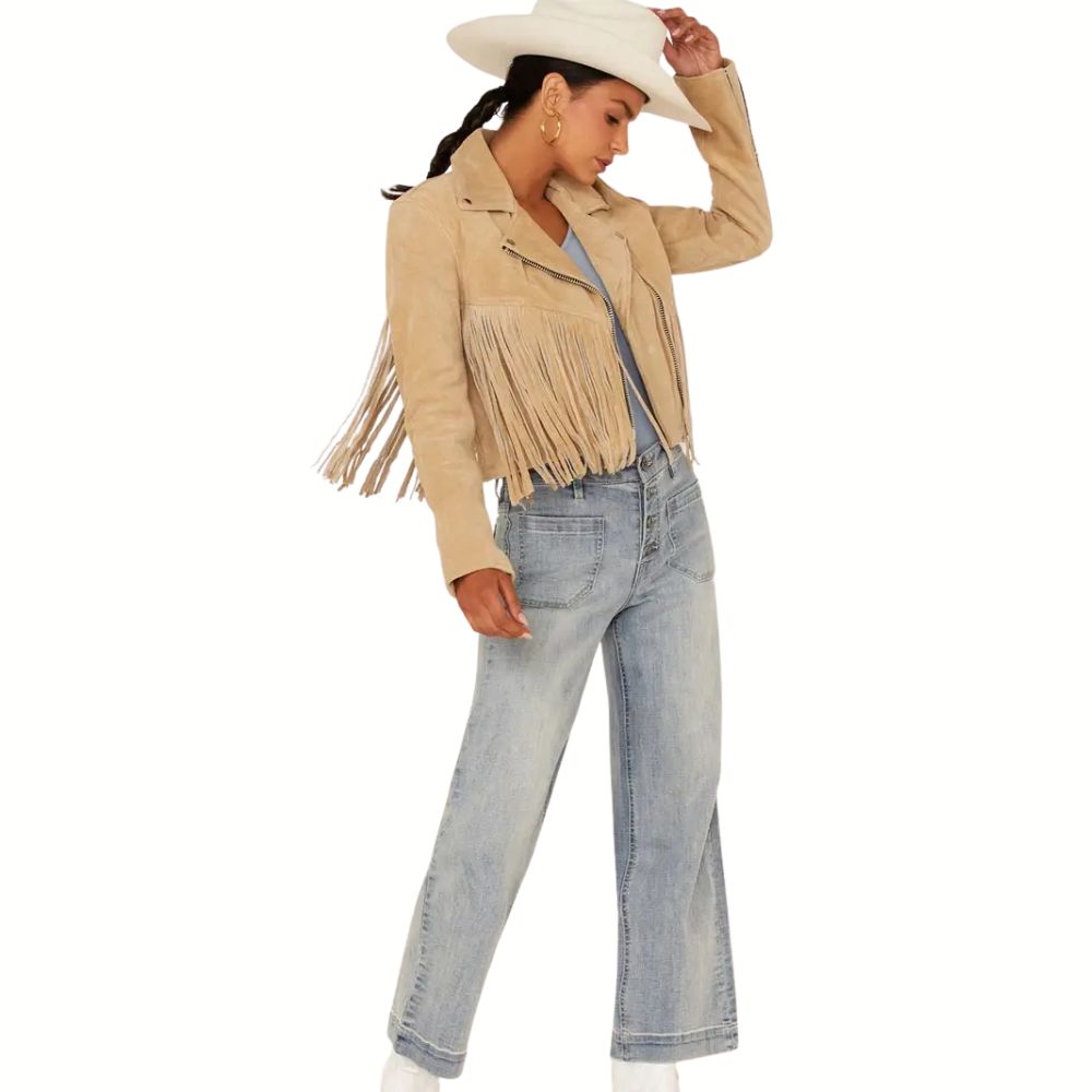 Understated Leather Women’s Fearless Fringe Suede Jacket
