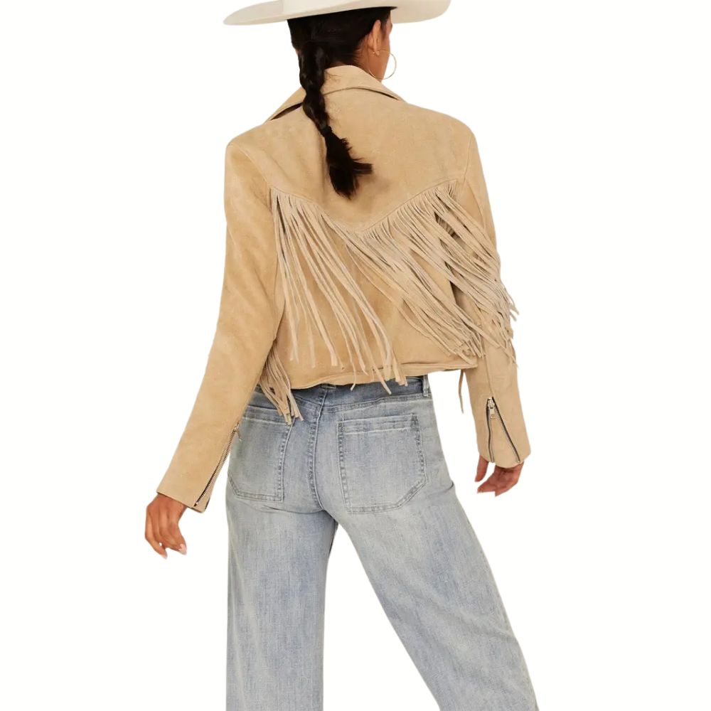 Understated Leather Women’s Fearless Fringe Suede Jacket