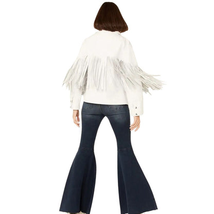 Understated Leather Women’s Howling Moon Fringe Leather Jacket