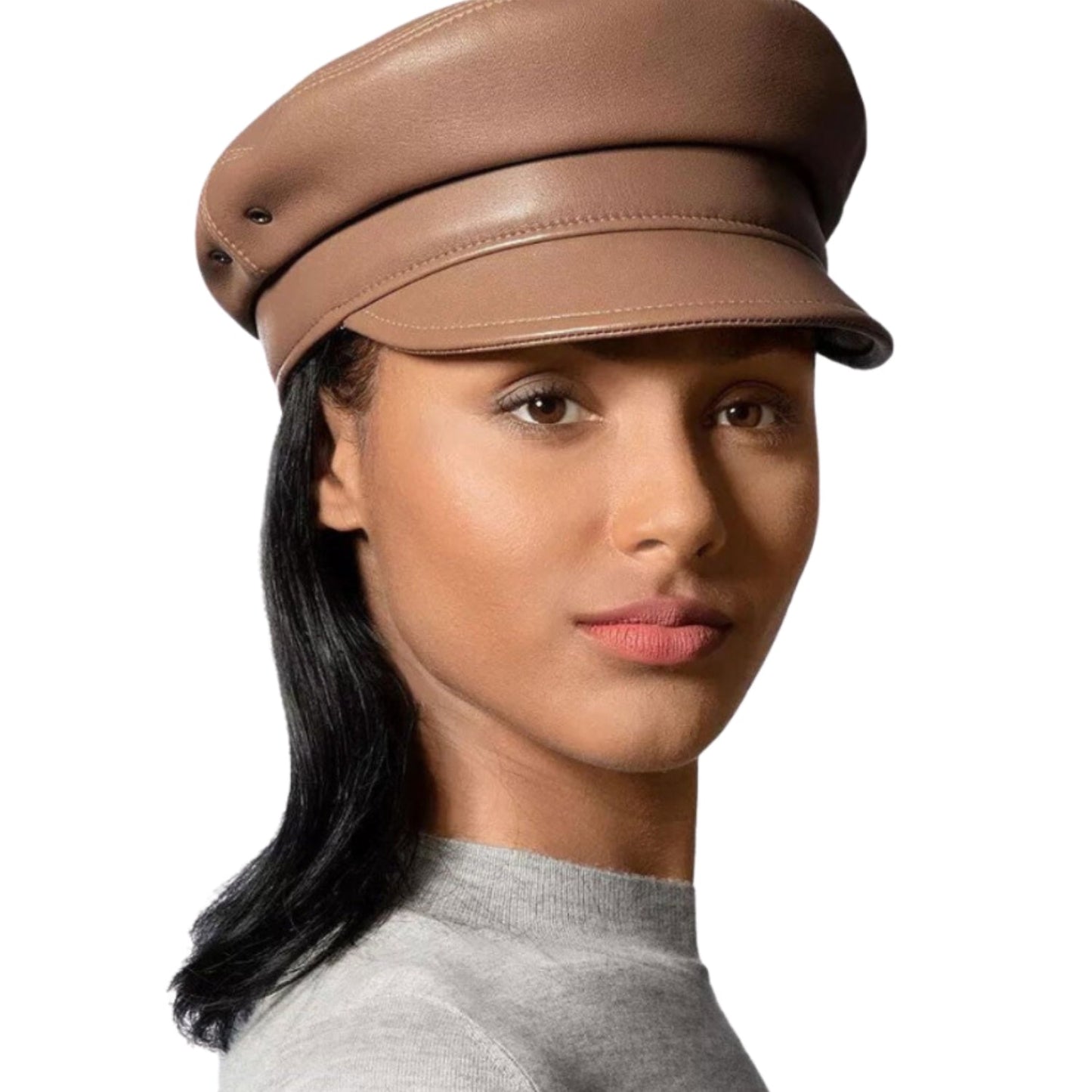 Night Porter Leather Newsboy Cap Ivy Women Hat front view