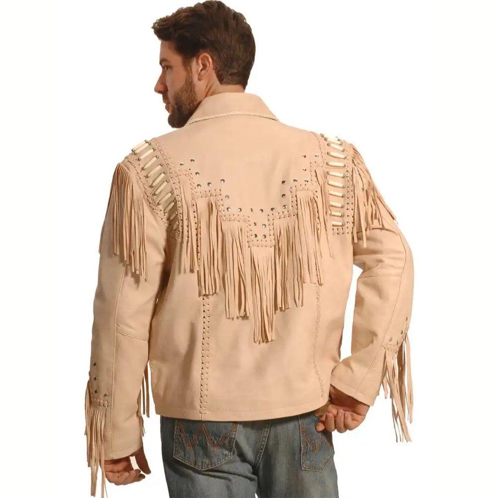 Mens Suede Fringe Western Jacket