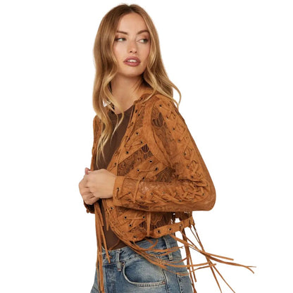Vocal Women’s Suede Tassel Jacket
