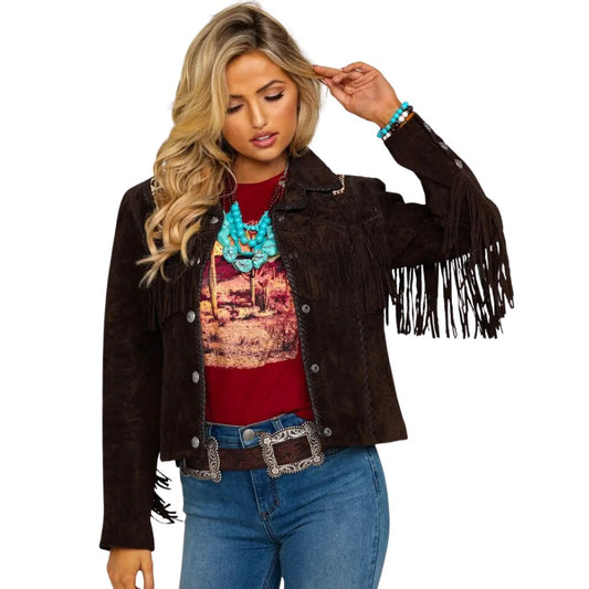 Scully Women’s Boar Suede Beaded Fringe Jacket