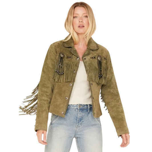 Scully Women’s Fringe and Beaded Jacket