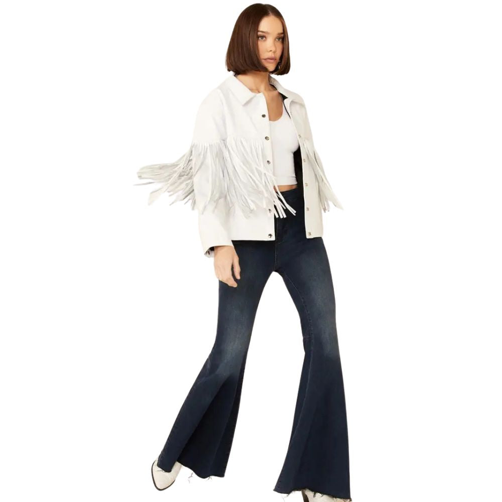 Understated Leather Women’s Howling Moon Fringe Leather Jacket