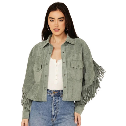 Women’s Genuine Suede Leather Fringe Jacket