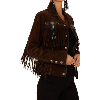 Scully Fringe And Beaded Suede Jacket