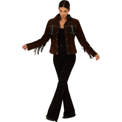 Scully Fringe And Beaded Suede Jacket