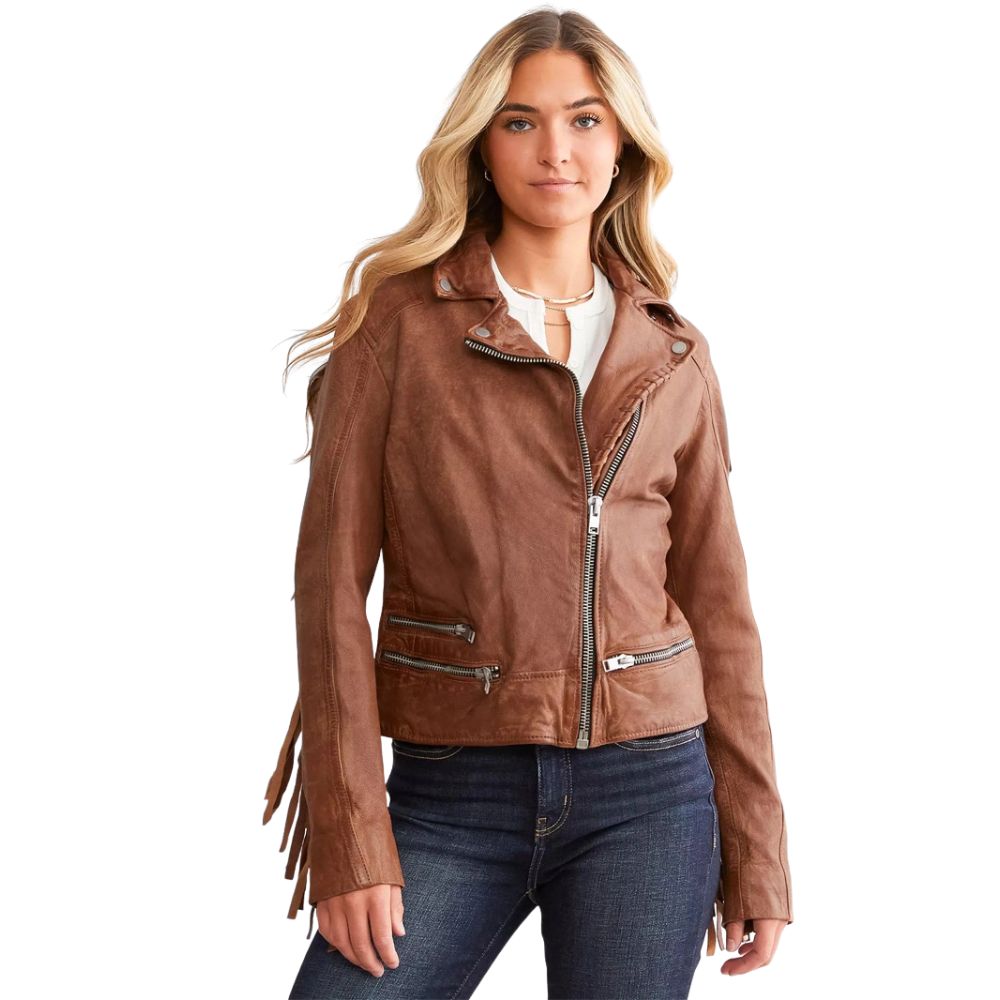 Women Luxury Clothing Suede Leather Fringe Jacket