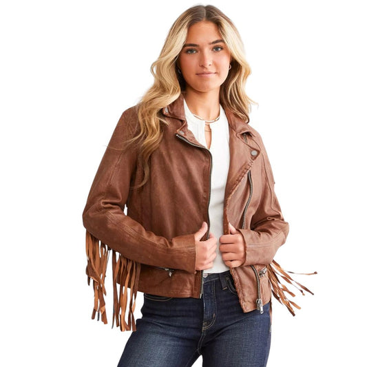 Women Luxury Clothing Suede Leather Fringe Jacket