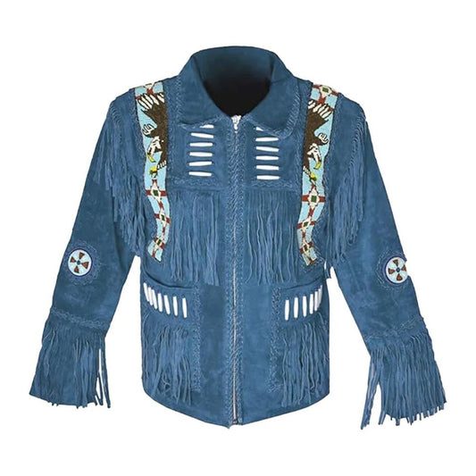 Men Cowboy Western Leather Jacket