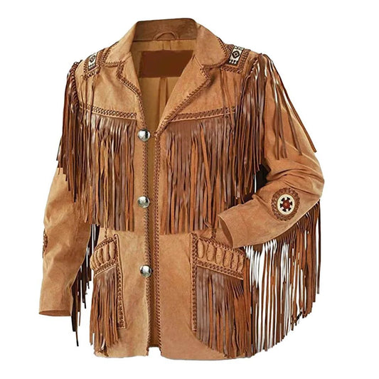 Handmade Suede Fringe Leather Jacket