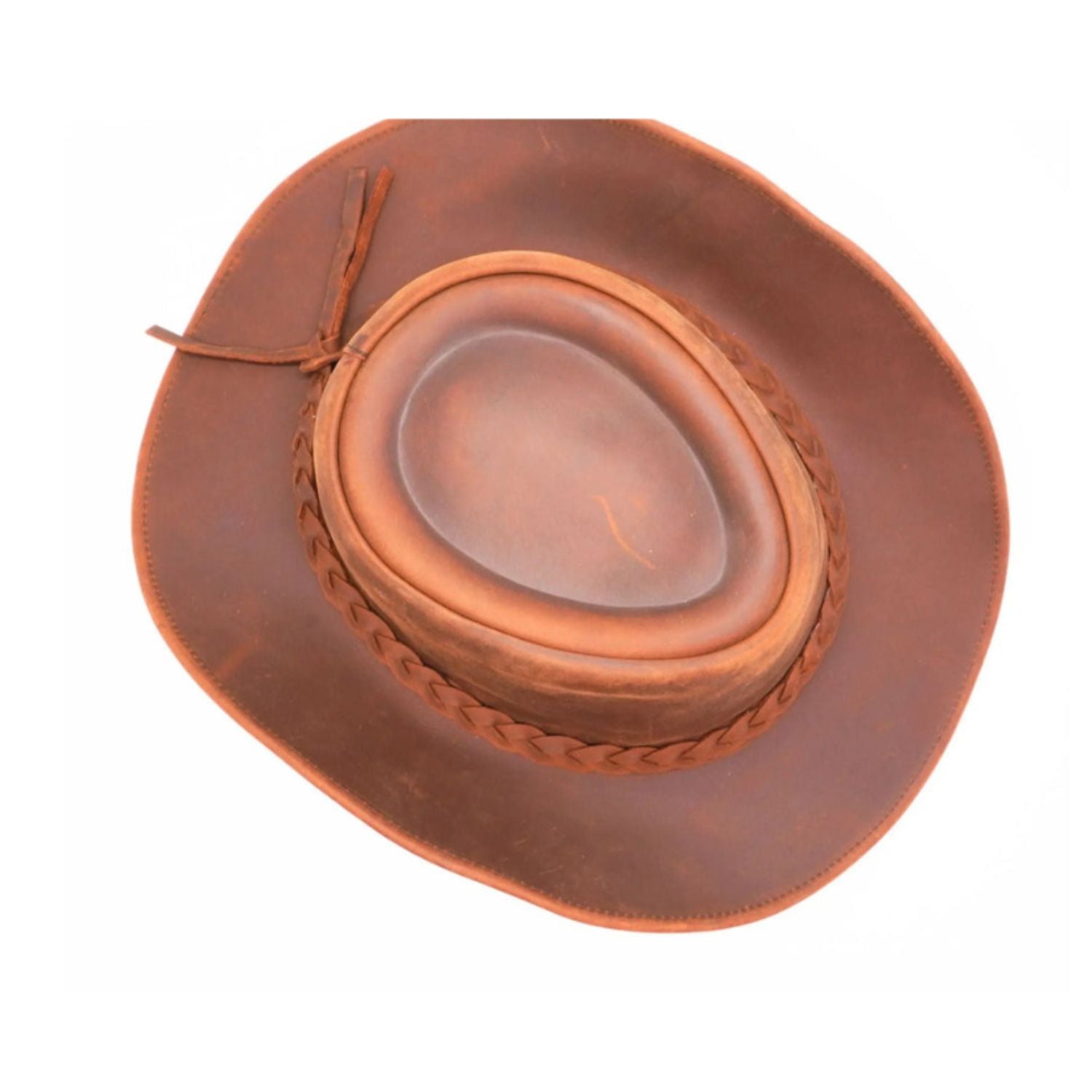 RESISTANCE Premium Full Grain Australian Style Leather Cowboy Hat worn view