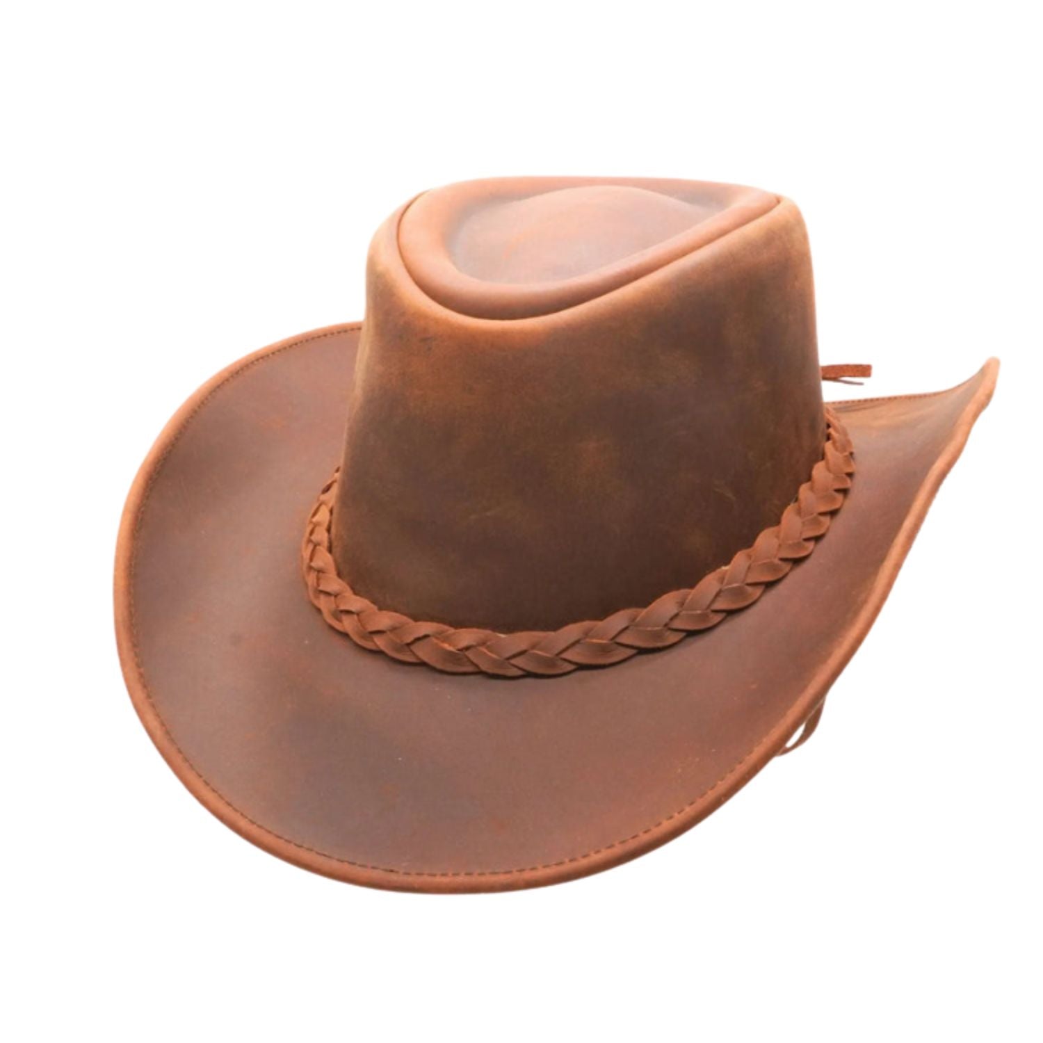 RESISTANCE Premium Full Grain Australian Style Leather Cowboy Hat side view